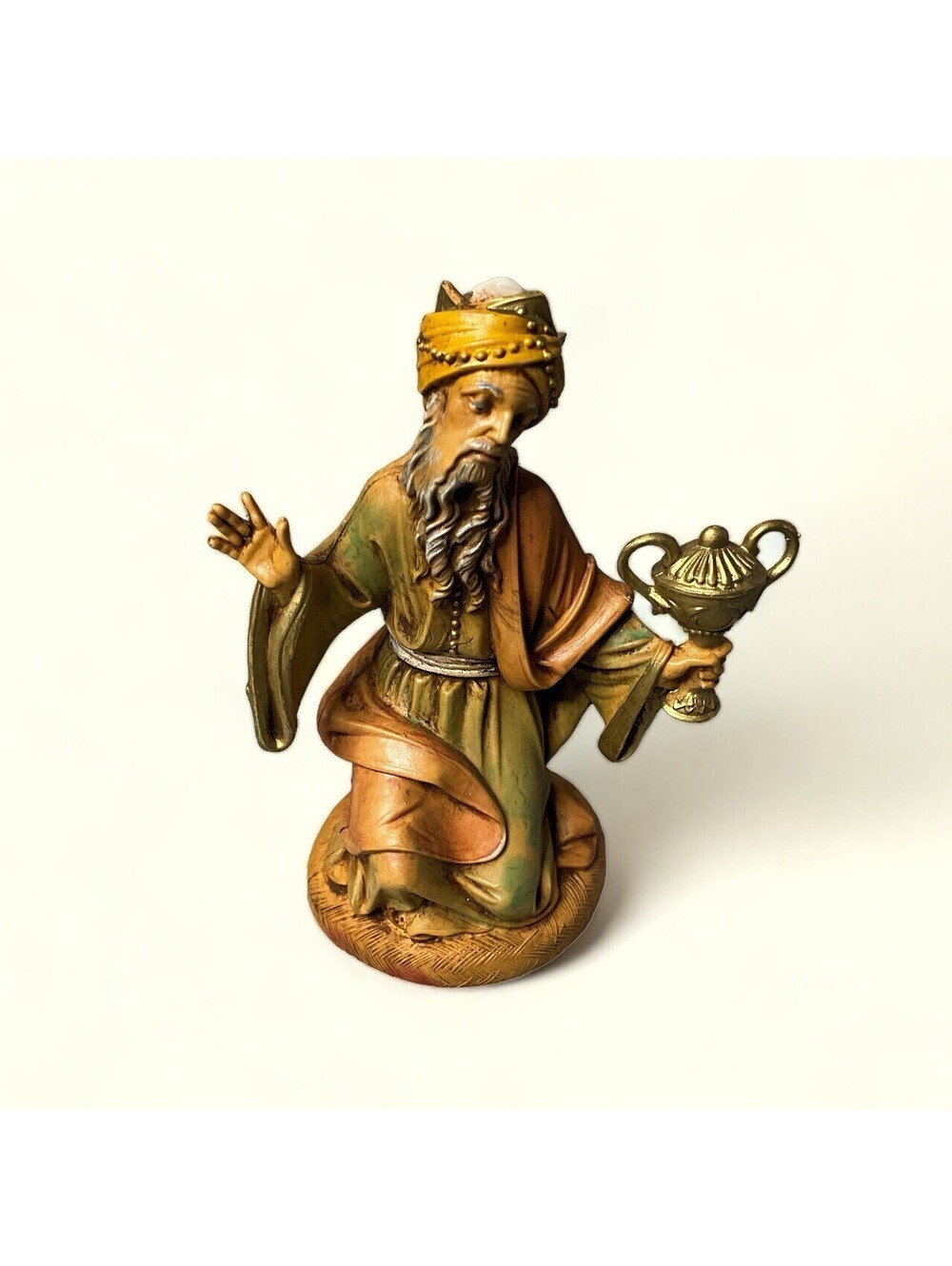 Fontanini Wiseman King Gaspar Kneeling Nativity Village Figure 1983 Italy 52515